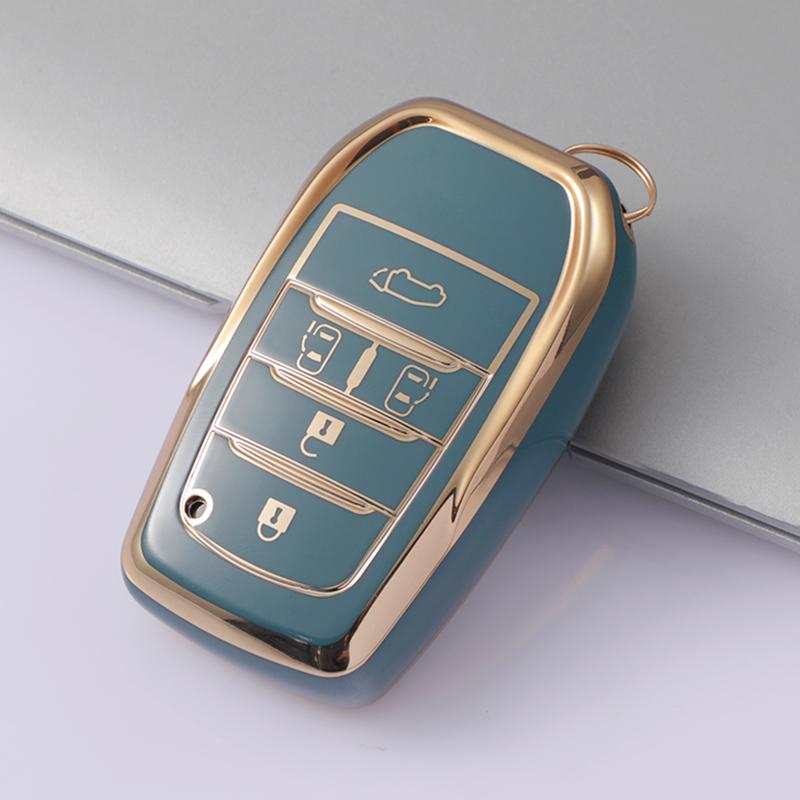 Автомобильный брелок с 5 кнопками для Toyota Hilux Fortuner Land Cruiser Prado Camry Coralla Crown RAV4 Highland LC TLK Yaris TPU, чехол для ключей от машины