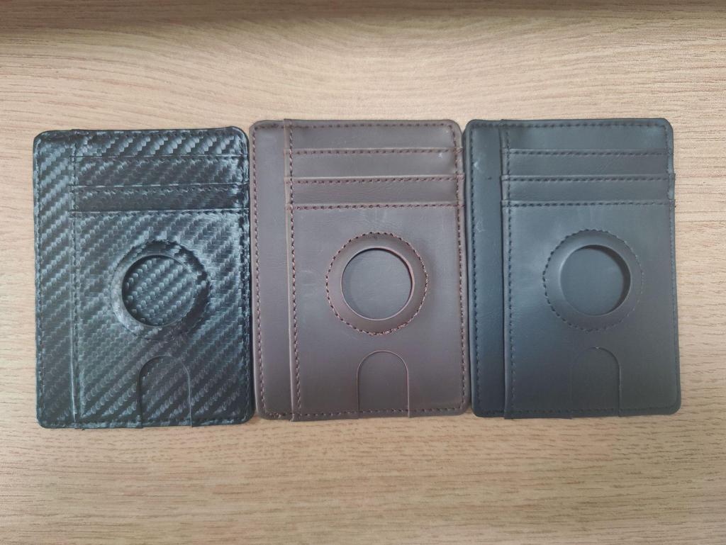 Genuine Leather RFID Anti-Theft Men's Airtag Card Holder Wallet