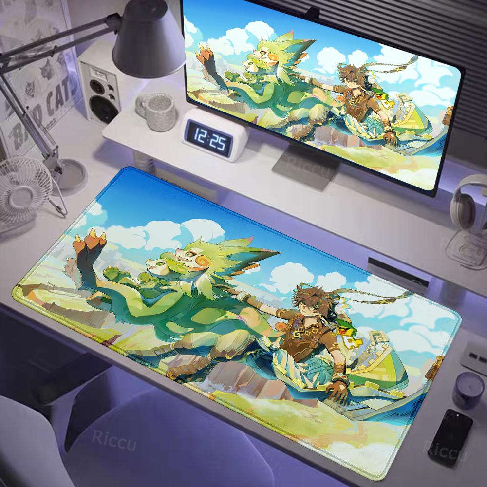 Горячая новинка Genshin Impact KINICH игровая поверхность для киберспорта 400x900 см Большая HD-печать с блокировкой краев Компьютерная клавиатура и мышь