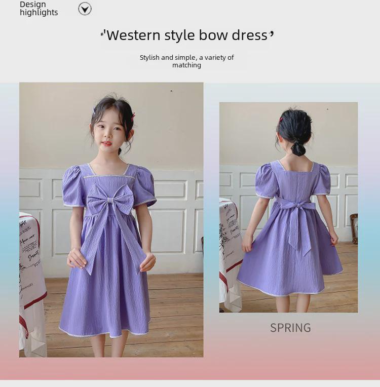 Летнее платье принцессы с рукавами-фонариками для девочек