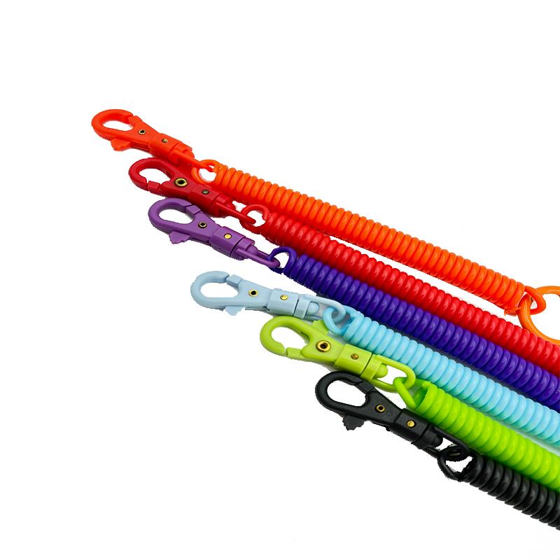 Брелок с винтовыми пружинами, эластичная спиральная пружина, выдвижной брелок с винтовыми пружинами и металлической застежкой, держатель для ключей, ремешок