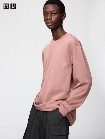 Uniqlo 486102 Хлопковая футболка с длинным рукавом и круглым вырезом AIRism ЗЕЛЕНЫЙ БЕЛЫЙ ТЕМНО-СЕРЫЙ ЧЕРНЫЙ РОЗОВЫЙ СИНИЙ ФИОЛЕТОВЫЙ Мужская Япония