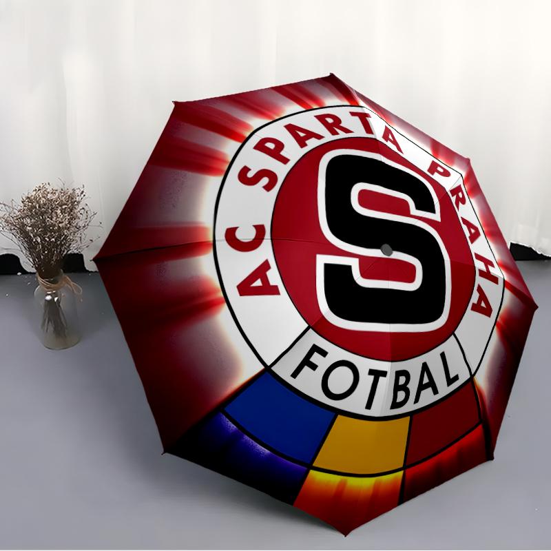 AC Sparta Praha Fashionable Automatic Opening/Closing Folding Umbrella. Portable and Foldable, Ideal for Gift, Travel, and Daily Use.