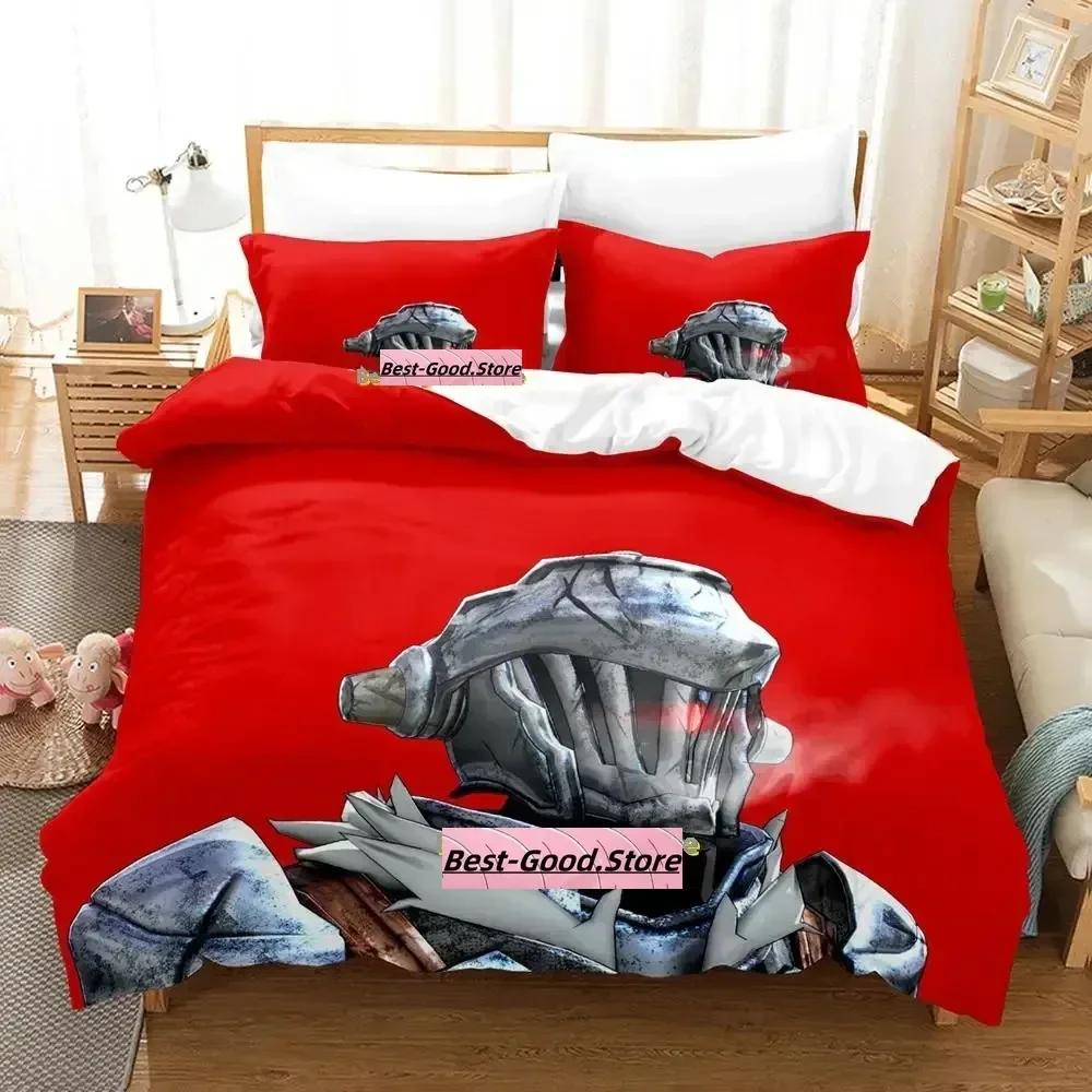 Новый комплект постельного белья Goblin Slayer Single Twin с принтом, комплект постельного белья с наволочкой, мягкое покрывало на кровать Single Double Quen Super King-Size Размерыd