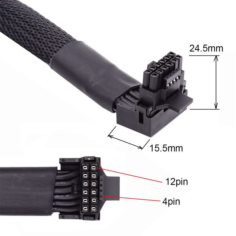 Модульный кабель питания NFHK 12VHPWR «папа-мама», удлинитель вверх на 90 градусов для блока питания 3080 3090TI, 16-контактная видеокарта ATX3.0 PCI-E 5.0 12+4P