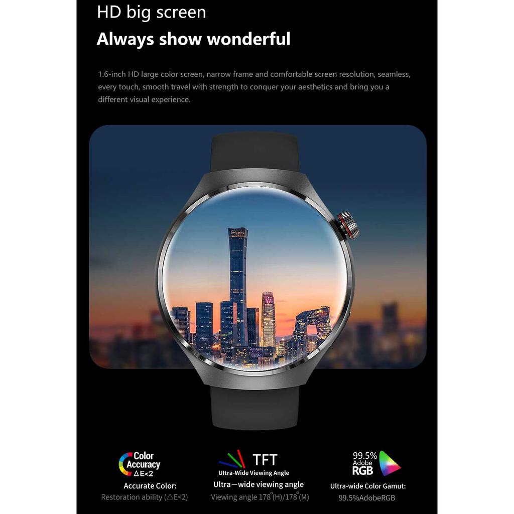 Умные часы GPS 1,53-дюймовый большой экран Умные часы Спортивный режим Удаленная камера Bluetooth Звонки Умные часы