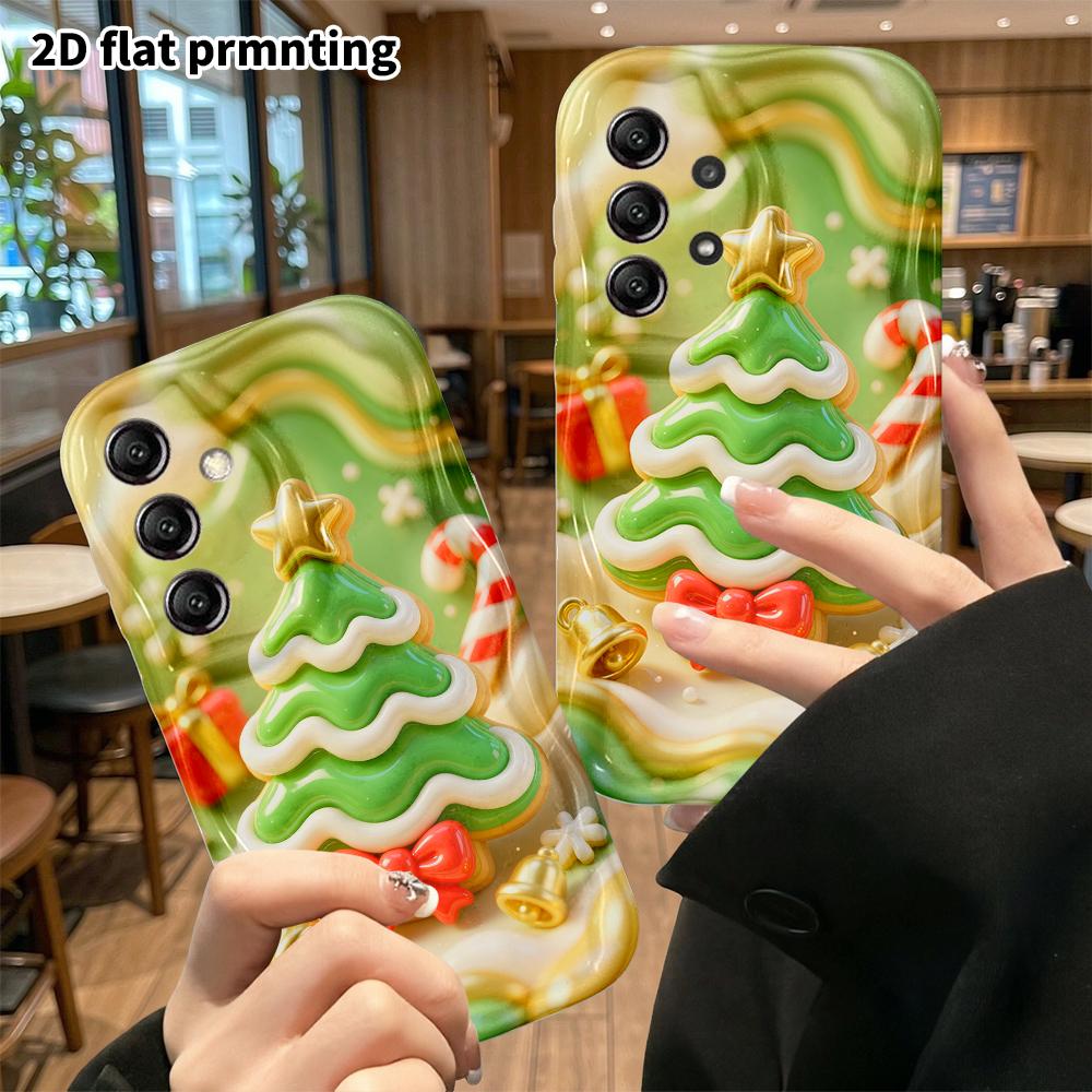 Phone Case: 2D flat, fits Samsung Galaxy A34 A35 M05 M06 S20 S22 S21 FE Plus 5G, Christmas tree cookies, perfect holiday gift for Christmas and Hallow