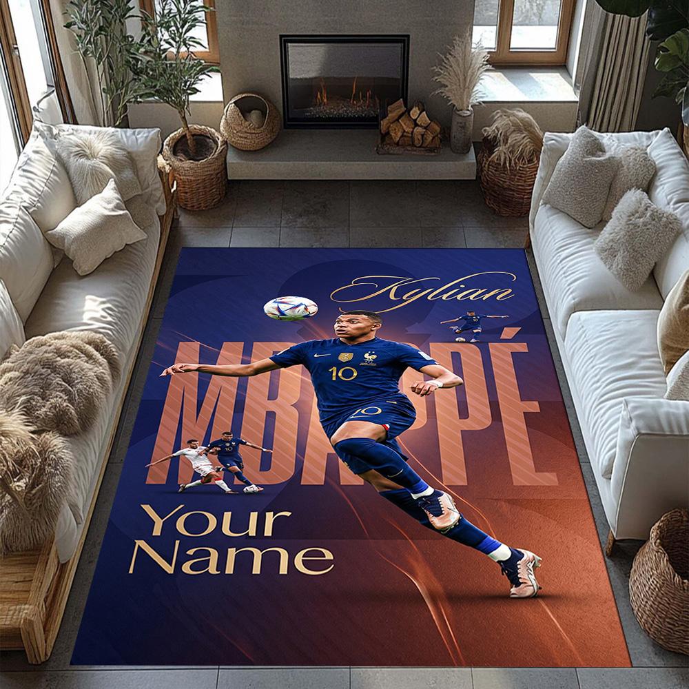 Mbappe Customize Text Carpet Design For Kitchen Outdoor Playrooms Dining Room Antislip Rug Office Home Decor Best For Christmas