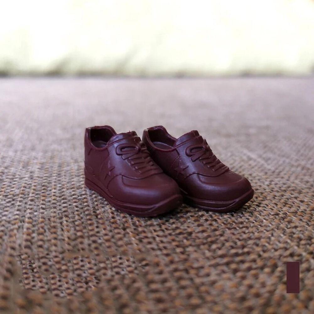 Однотонная кукольная обувь 1/6, повседневная обувь для куклы из ПВХ с круглым носком, 2 см, подходит для длины стопы 2 см