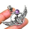 Amethyst Gemstone 925 Silver Plated Handmade Jewelry Pendant 1.51"