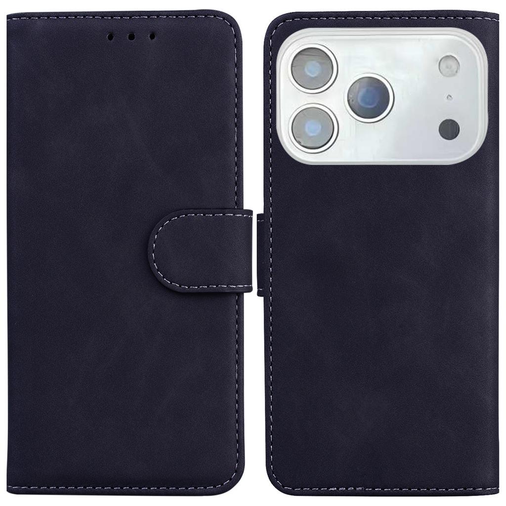 For iPhone 17 Pro Max Case Solid Color Leather Wallet Phone Cover