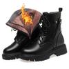 Женские женские ботильоны из натуральной кожи, шерстяные зимние ботинки на платформе, осенне-зимняя теплая обувь с плюшевым мехом, размер на шнуровке 35-43