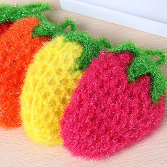 Креативная салфетка для уборки в форме клубники, обильная пена, абсорбирующая микрофибра, салфетка для мытья, кухонные аксессуары