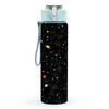 1PC Dark Sparkle Star Galaxy Print 750ml Color Plastic Sports Water Bottle Leakproof Flip Straw Lid Suitable for Sports Office Home Use