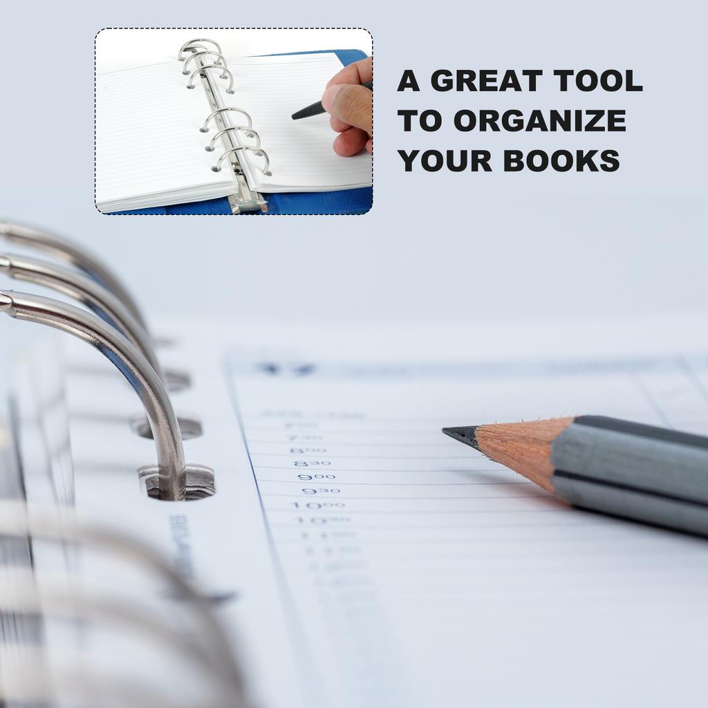 1-6Set A5 A6 6Hole Ring Binder Mechanisms Binder Spines for Binder Planners Notebook Metal Binder Ring Buckle Notebook Accessory