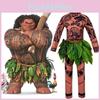 Kids Adult Halloween Moana Maui Tattoo T Shirt Pants Costume Cosplay Outfits