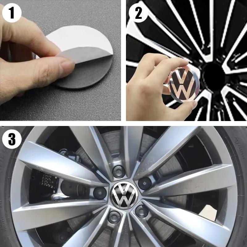 VEMZG1 Для VW VOLKSWAGEN Новые 4 шт. 56 мм 60 мм 65 мм Наклейка на центральную часть колеса автомобиля Наклейка на ступицу Для Volkswagen VW Golf6 Polo Passat Tiguan Bettle B