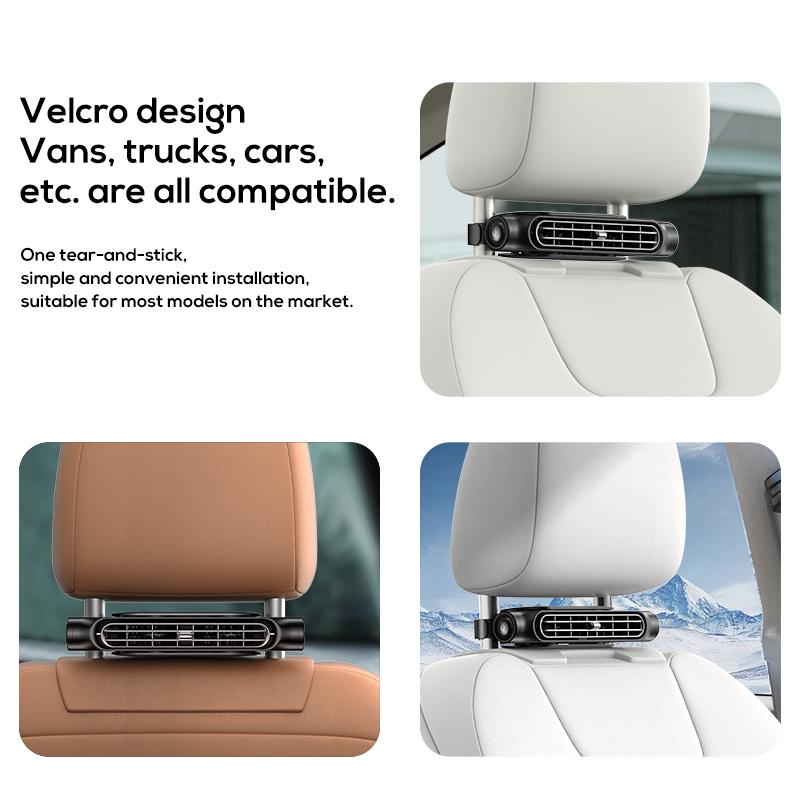 Вентилятор автомобильного сиденья Вентилятор охлаждения заднего сиденья автомобиля Вентилятор охлаждения подголовника переднего заднего сиденья Вентилятор-охладитель с питанием от USB Регулируемый ремень Автоаксессуары Интерьер