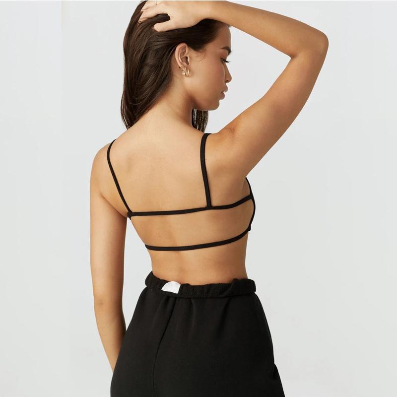 Летняя майка без спины, сексуальная, на бретелях, женская, облегающая, пляжный топ 2025, без рукавов, уличная одежда, корейская, на бретелях, чувственный топ-майка