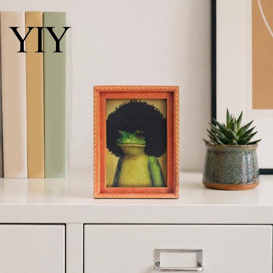 Frog Refrigerator Magnet Abstract Magnet, Framed Hairstyle Fridge Cartoon Home Kitchen Office Decoration Party Favors Decor