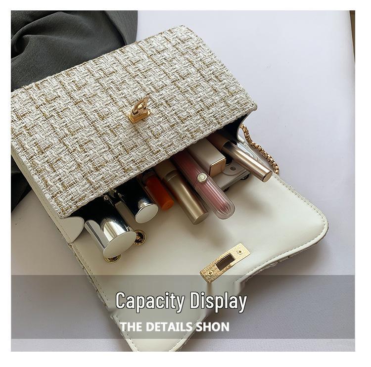 Женская шерстяная клетчатая сумка на цепочке - Универсальный стиль Весна/Лето 2024