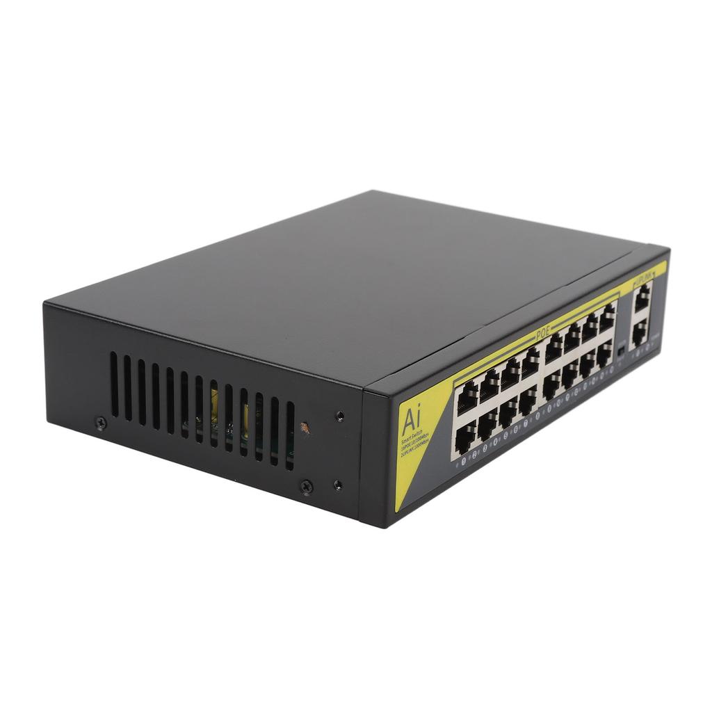18 Port POE Switch Network Monitoring Excellent Heat Dissipation Noiseless Metal Shell Gigabit
