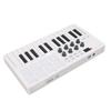 25 Key MIDI Keyboard Controller   with 8 Backlit   Pads 8 Knobs Portable for Computer Recording Music Production White