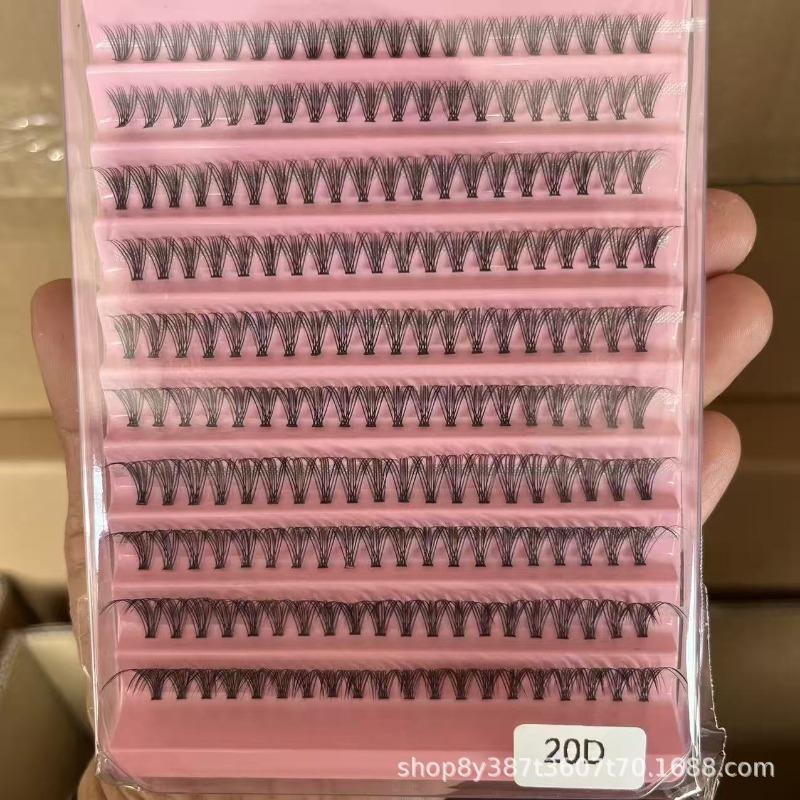 30P40P Термоплавкие Многоволоконные Накладные Ресницы Сегментированные Самоприклеивающиеся Густые Натуральные Сценические Плоские Накладные Ресницы Мягкие Волосы