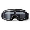[Matthiola] Motorcycle Harley Goggles Motorcycle Goggles Dustproof, Windproof, Snowproof, UV Protection Includes Storage Bag (Black Frame + Gray Lens)