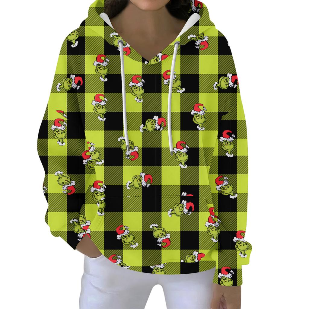 Christmas Hoodies For Women Funny Cute Printed Holiday Sweatshirt Winter Oversized Pullover Tops