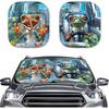 Pink Leopard Windshield Sun Shade 2-Piece Foldable Car Front Window Sunshade for Most Sedans SUV Truck - Auto Sun Blocker Visor Protector for Women
