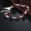 925 Sterling Silver Pendant, Red AAA Zircon Bracelet, Fashionable Jewelry