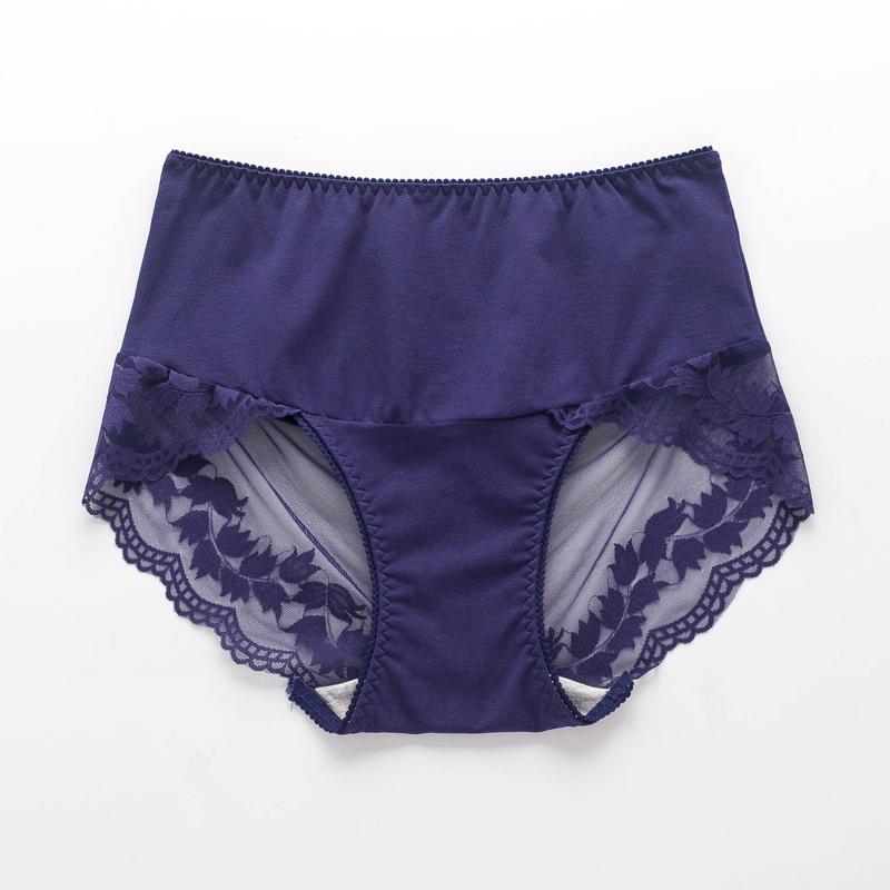 Mid-waist Abdomen Sexy Temptation Charming Underwear Women's Large Size Pure Cotton Crotch Hip-lifting Lace Transparent Shorts