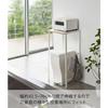 Yamazaki Extendable Over-the-Trash Can Rack, White, Approx. W42.5~76 x D42.5 x H90cm, Tower Kitchen Rack with Hooks, 5326