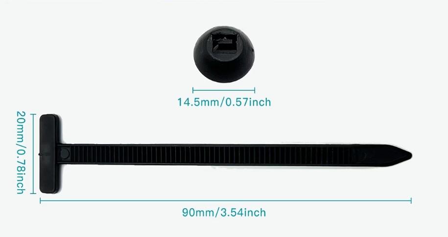 Car cable ties, clips, pins, mounting clips for covers, 200 pcs