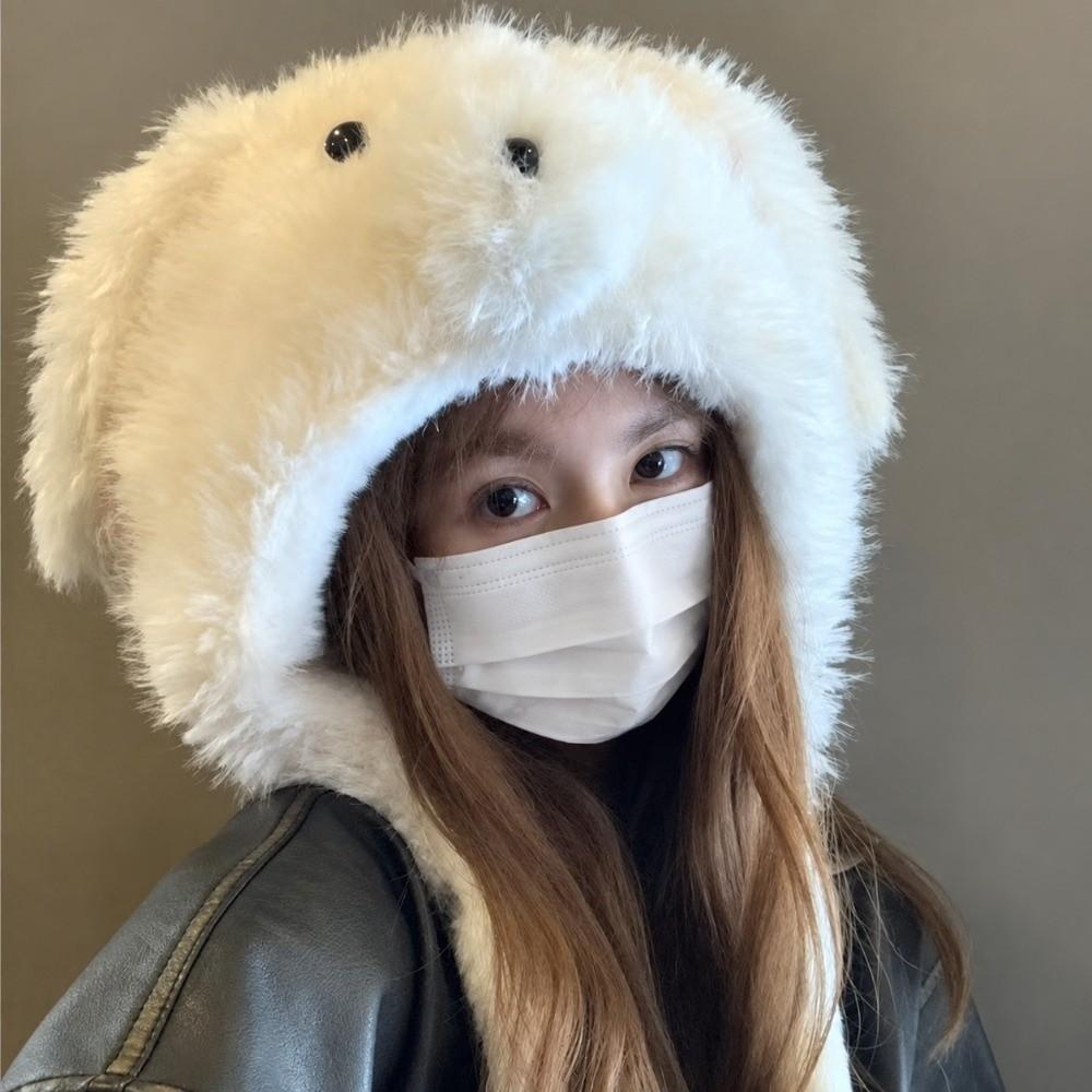 Warm Plush Winter Hat Cartoon Animal Pullover Cap Cute Dog Ear Hat For Women