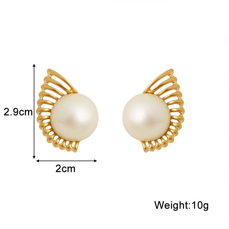Геометрические серьги-пусеты круглой формы с искусственным жемчугом для женщин, корейские милые серьги для свадебной вечеринки