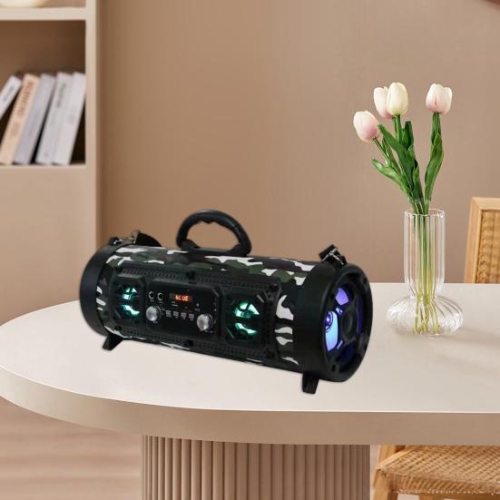 Bluetooth-совместимый динамик Портативный беспроводной динамик Аудио Радио Сабвуфер Громкий динамик с красочными световыми эффектами