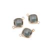5pcs 11mm White Double Hole Glass Charms Pendants Connector for Chain Bracelets Necklace Women DIY Jewelry Making Findings