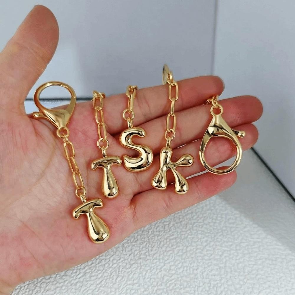 Metal Capital Letter Key Chains Bubble Letter Initial Letter Key Chains Alphabet Key Chains Women