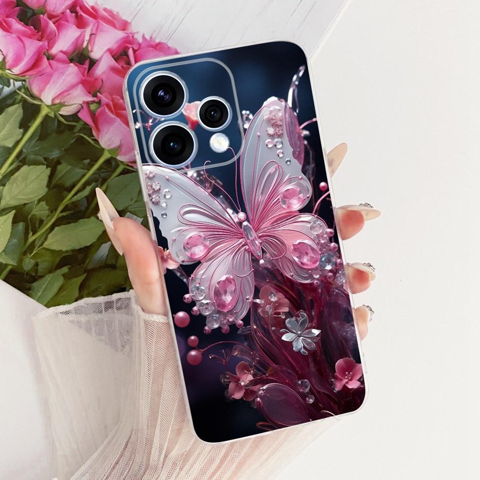 Transparent For Oppo Reno15 Cover Luxury Cute Cat Fashion Butterfly Cool Painted Bumper Casing For Oppo Reno15 5G CPH2825 Case