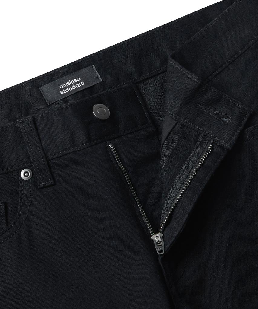 MUSINSA STANDARD [Cooltandard] Slim Crop Denim Pants [Black]