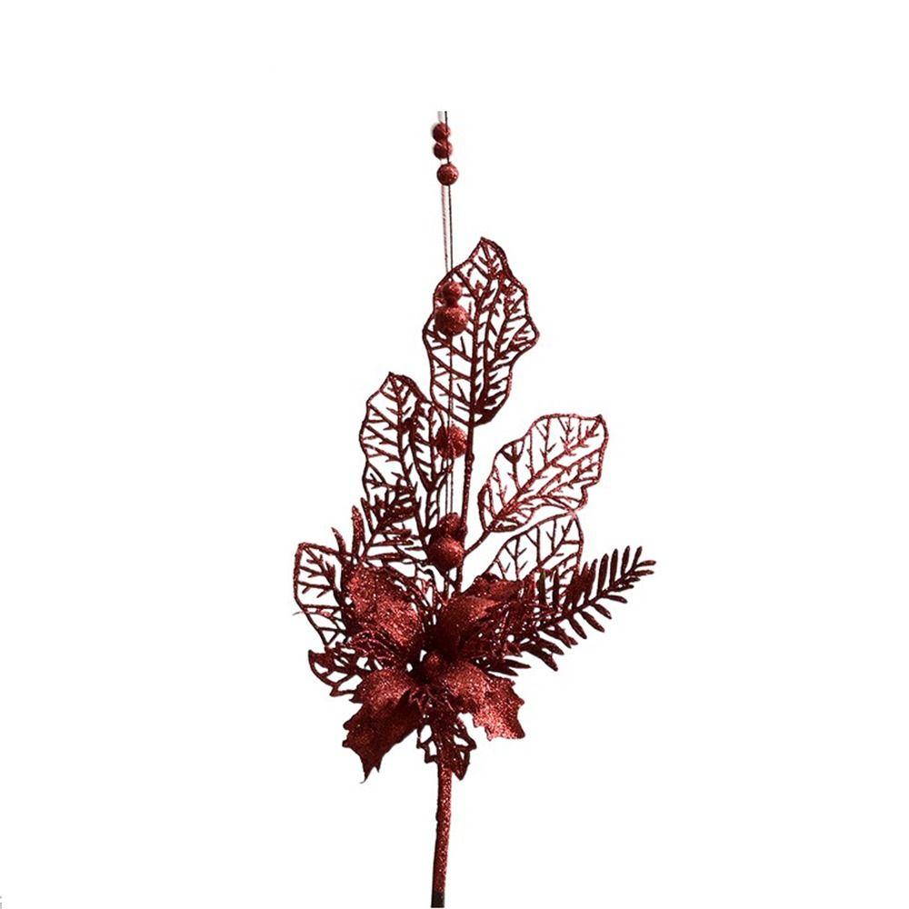 Glitter Artificial Branches Fake Christmas Tree Ornaments Simulated Berry Branch  New Year