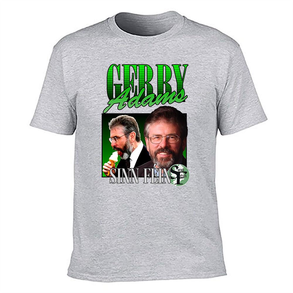Unisexs Cotton TShirt Gerry Adams Sinn Fin Graphic Print Casual Short Sleeve Tee