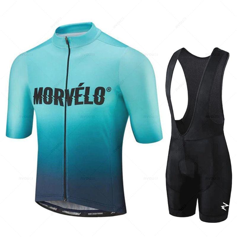 Morvelo-Комплект Велосипедной Джерси, Дышащая Одежда, Одежда для МТБ, Велосипедные Комбинезоны, Спортивная Одежда для Велосипедных Гонк, Лето