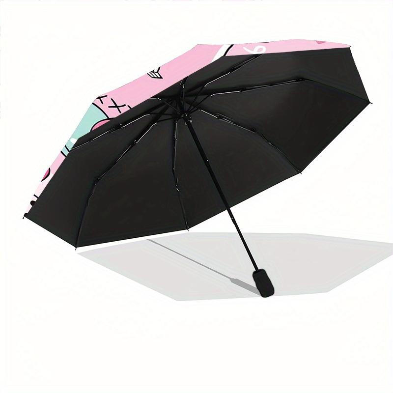 Love Sweet My Melody Automatic Open/CloseUmbrella-CuteUmbrella with Cute Design, Portable 3-Fold Compact Umbrella for Men & Women, Valentine's Day Mot