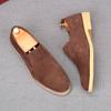 New Men Genuine Leather Wedding Dress Shoes Male Casual Flats Brown Black Loafers Homecoming Prom Zapatillas Hombre