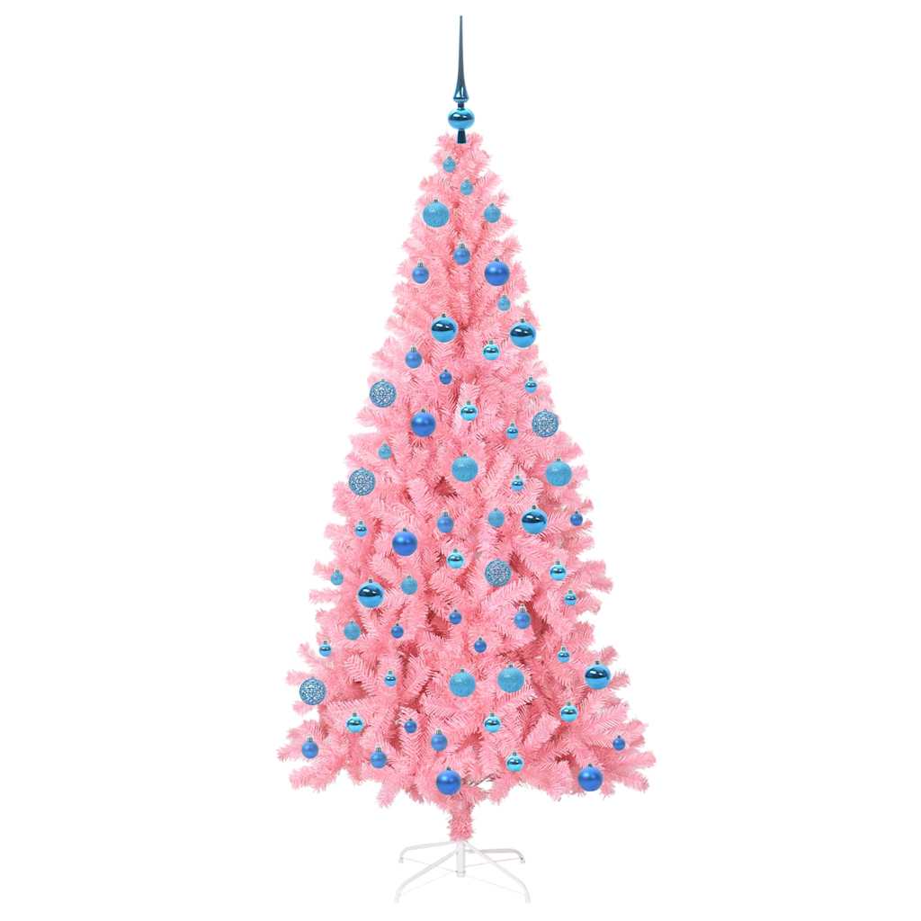Christmas Tree with 300 LEDs and Stand Pink 180 cm PVC
