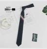 Корейский галстук из серой шерсти в трехцветную полоску шириной 5 см - мужской, деловой, черный, узкий