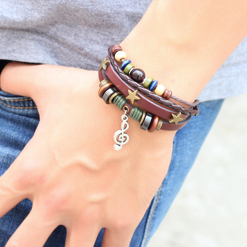 SCIONE Новый преувеличенный модный браслет Note Star Weave Bracelet Jewelry